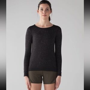 Lululemon Swiftly Tech Long Sleeve Breeze Black / White Sz 6